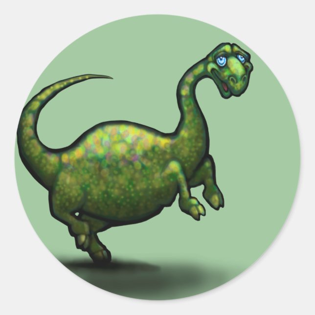 Pegatina Redonda Dinosaurio (Anverso)