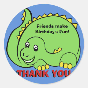 Pegatina Redonda Dinosaurio