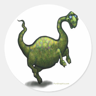 Pegatina Redonda Dinosaurio