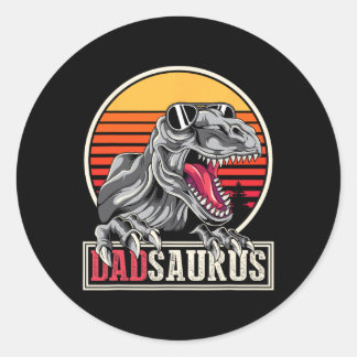 Pegatina Redonda Dinosaurio Animal Dad Fathers Day Dadsaurus T R