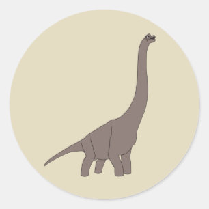 Pegatina Redonda Dinosaurio beige ilusima