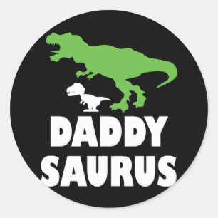 Pegatina Redonda Dinosaurio Daddysaurus Papá Rex Día del Padre