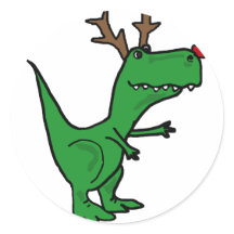 Dinosaurio de Navidades divertidos como reno