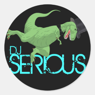 Pegatina Redonda dinosaurio, SERIO, DJ