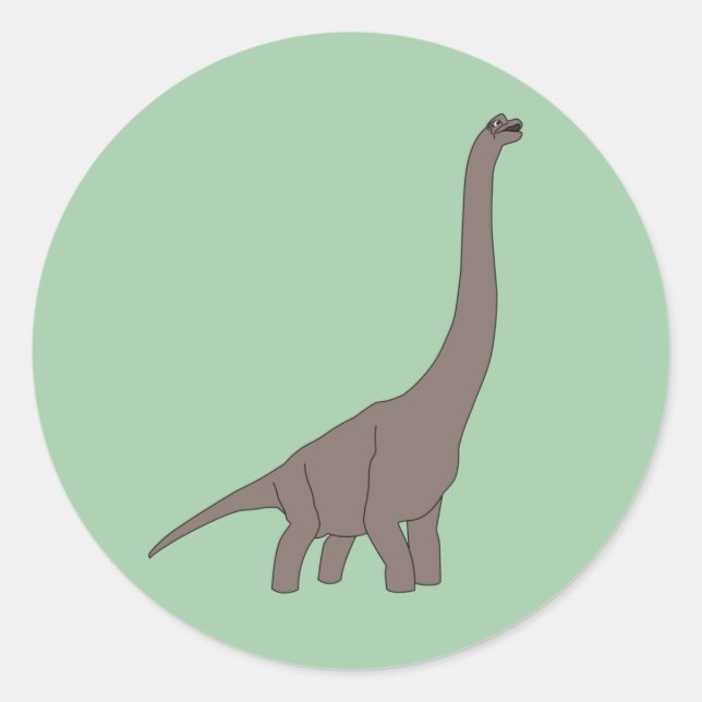 Pegatina Redonda Dinosaurio Verde illusima (Anverso)