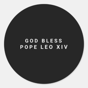 Pegatina Redonda Dios bendiga al Papa Leo Xiv