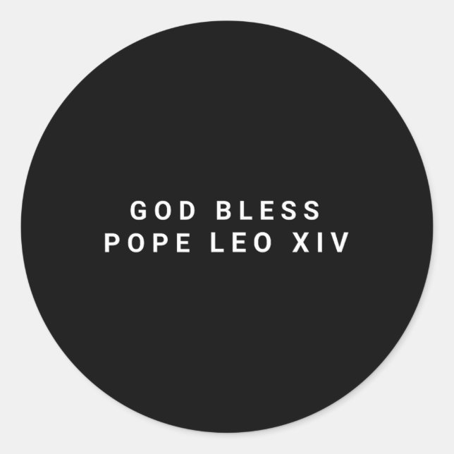 Pegatina Redonda Dios bendiga al Papa Leo Xiv (Anverso)