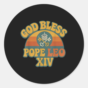 Pegatina Redonda Dios bendiga al Papa Leo Xiv Shirt, Papa Leo Xiv V