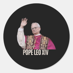 Pegatina Redonda Dios bendiga al Papa León Xiv 26º Papa
