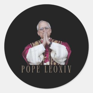 Pegatina Redonda Dios bendiga al Papa León Xiv 26º Papa