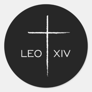 Pegatina Redonda Dios bendiga al Papa León Xiv Camisa Graciosa Leo