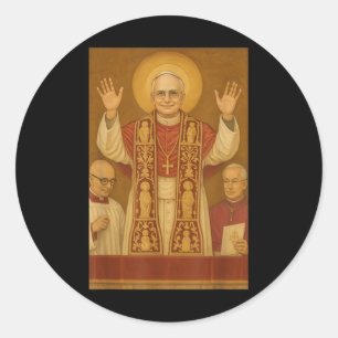 Pegatina Redonda Dios bendiga al Papa León Xiv Papa León Xiv