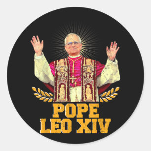 Pegatina Redonda Dios bendiga al Papa León Xiv Papa León Xiv