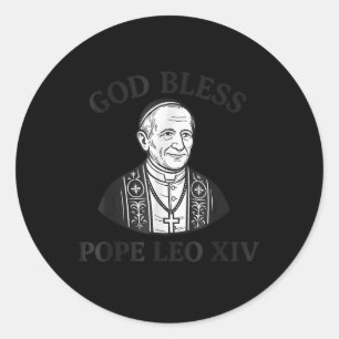 Pegatina Redonda Dios bendiga al Papa León Xiv Tee Bendecir al Papa