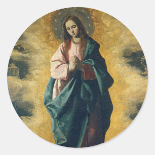 PEGATINA REDONDA DIOS BENDIGA LA CONCEPCIÓN INMACULADA