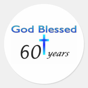 Pegatina Redonda Dios bendijo 60 años de regalo de cumpleaños