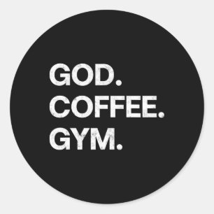 Pegatina Redonda Dios Café Gym Gracioso Tee Jesus M