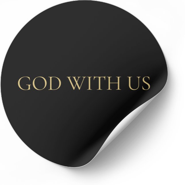 Pegatina Redonda DIOS CON NOSOTROS – Sticker de Navidad (Subido por el creador)