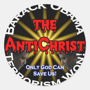 Pegatina Redonda Dios de Obama del AntiChrist
