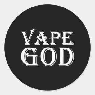 Pegatina Redonda Dios del vapeo divertido disfraz de vapeo para ant