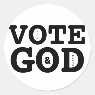 PEGATINA REDONDA DIOS DEL VOTO