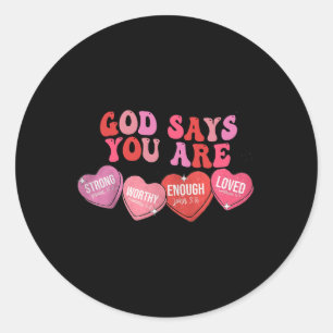 Pegatina Redonda Dios Dice Que Eres Valentina