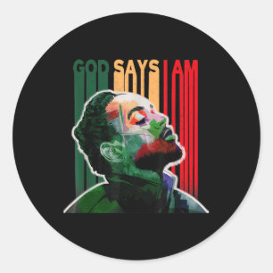 Pegatina Redonda Dios dice que soy mustard Lamar Hip Hop Black Hist