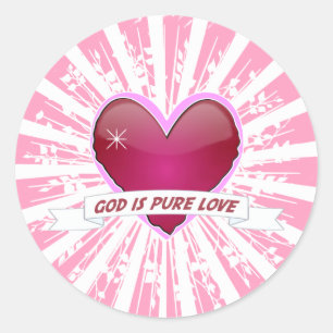 Pegatina Redonda Dios es amor puro