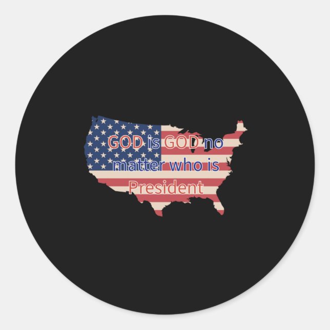 Pegatina Redonda Dios es Dios (Anverso)