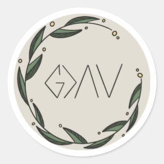 Pegatina Redonda Dios es más grande que las montañas y los valles