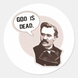 Pegatina Redonda Dios está muerto (Nietzsche)