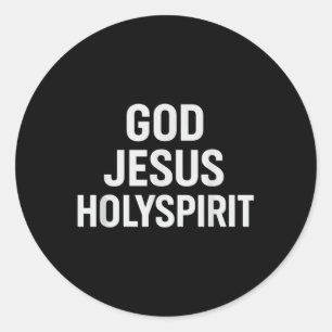 Pegatina Redonda Dios Jesús Espíritu Santo Fe Cristiana Iglesia Cre