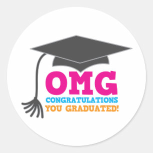 Pegatina Redonda ¡Dios mío, felicidades que te graduaste!