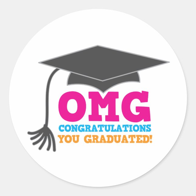 Pegatina Redonda ¡Dios mío, felicidades que te graduaste! (Anverso)