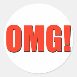 Pegatina Redonda ¡Dios mío! rojo