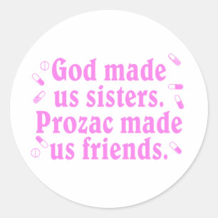 Pegatina Redonda Dios nos hizo hermanas