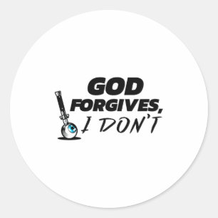 Pegatina Redonda Dios perdona yo no - Asunto infiel despreciado Div