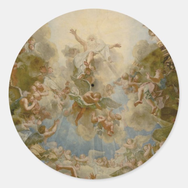 Pegatina Redonda Dios Todopoderoso el Padre - Palacio de Versalles (Anverso)
