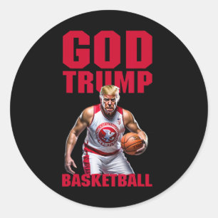 Pegatina Redonda Dios Trump Esqueleto Divertido Trump Patriótico Re