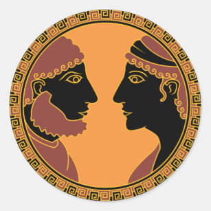 Pegatina Redonda dios y diosa griegos