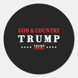 Pegatina Redonda Dios Y El País Trump 2024