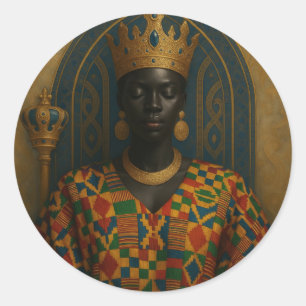 Pegatina Redonda Diosa Afro