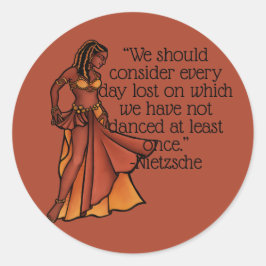 Pegatina Redonda Diosa bailarina Belly nubia