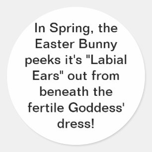 Pegatina Redonda Diosa de la primavera de los conejos de Pascua Art