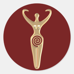 Pegatina Redonda Diosa espiral