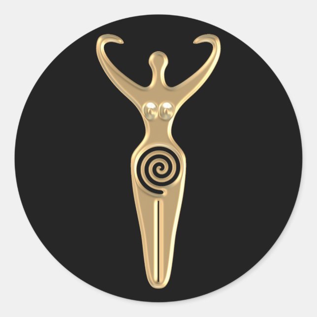 Pegatina Redonda Diosa espiral (Anverso)