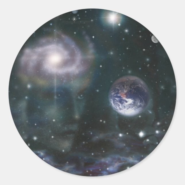 Pegatina Redonda Diosa Estrella (Anverso)