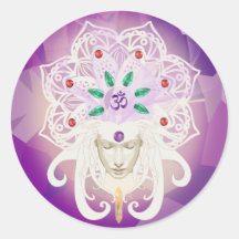 Diosa Meditación Om Sticker