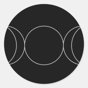 Pegatina Redonda Diosa triple Neopaganism.jpg