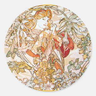 Pegatina Redonda Diosa vintage alphonse・